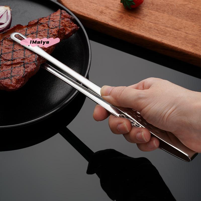 Verlängerte Edelstahl-Grillzange für den Heim- und Grillgebrauch - Haushalts-Lebensmittelzange zum Kochen und Grillen