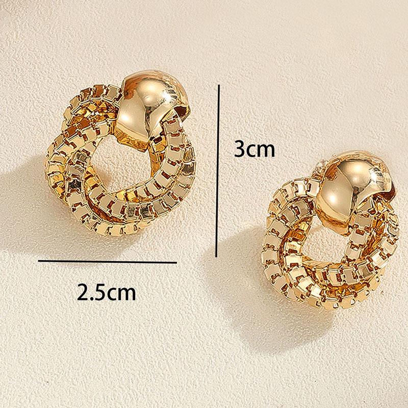European and American style personalized fashion stud earrings simple winding exquisite earrings light luxury high sense women's earrings