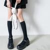 Women JK Stockings Lolita Calf Socks White Japan Summer Simple Striped Mid Tube Sock Thin Section Micro Pressed Black Pile Socks