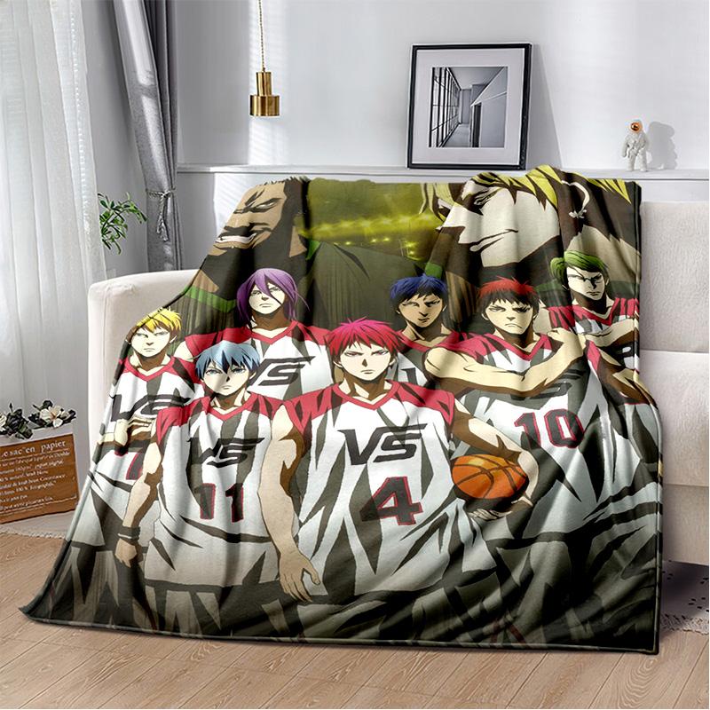 Anime Kuroko's Basketball Cartoon Blanket,Soft Throw Blanket for Home Bedroom Bed Sofa Picnic Travel Office Cover Blanket Kids