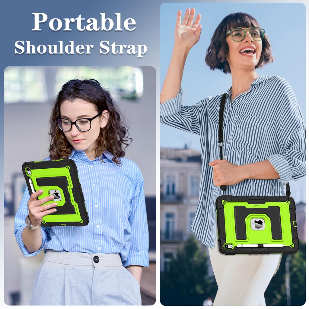 Case for iPad 10 11th A16 For iPad Air 11 10.2 Air 5 Air4 Mini 7 6 Heavy Duty Shockproof with Handle/Bracket/Shoulder Strap Case