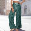Damen Sommer Boho Palazzo Hose Hohe Taille Weites Bein Blumendruck Freizeithose Mit Taschen