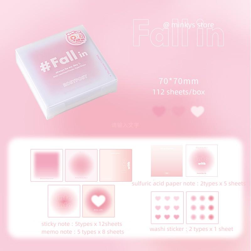 

112 листов/коробка Kawaii Smudge Stained Gradient Notes Paper Memo Pads Paper Scrapbooking Journal Material Paperlaria Stationery розовый