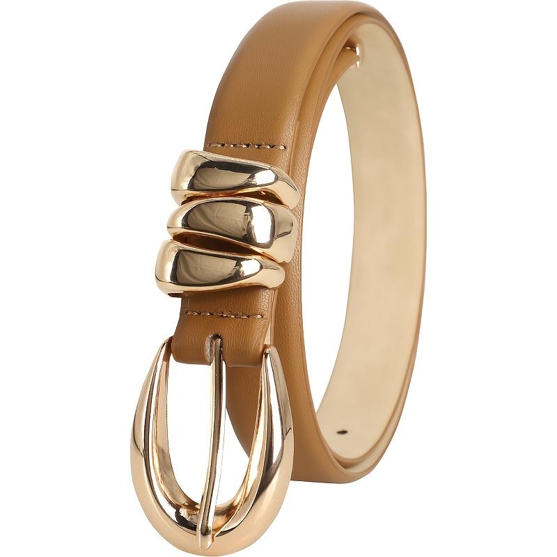 New Luxury Women's Belt Leisure Fashion High-quality Golden Buckle Belt Design Waist Strap Belt With Jeans Skirt For Ideal Gifts