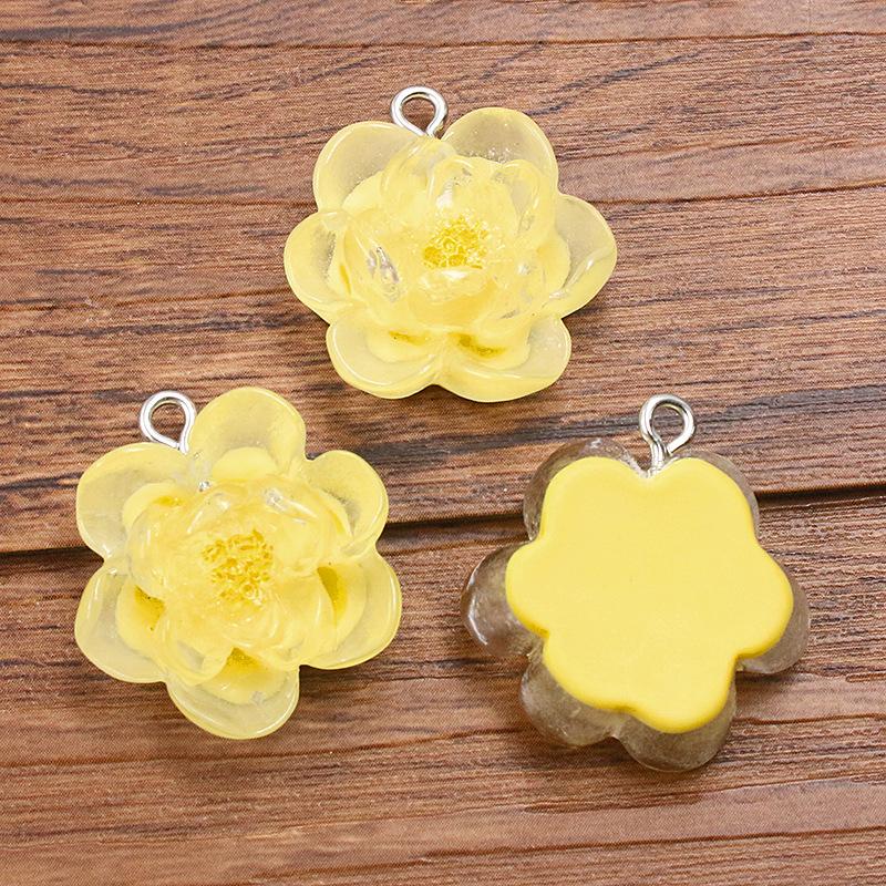 10pcs 22X23mm DIY Resin Accessories Five-petal Flower Pendant Accessories