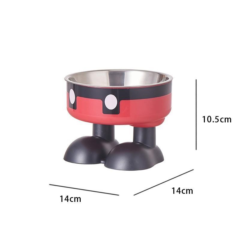 Cute Cartoon Elevated Cats Feeder Bowl Pet Neck Protection Stylish Stainless Steel Large-Capacity Anti-Choking Raised Pet Bowl