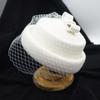 Japanese Retro Black White Brown Bow Mesh Crimped Woolen Top Hat Female Cute Elegant Beret