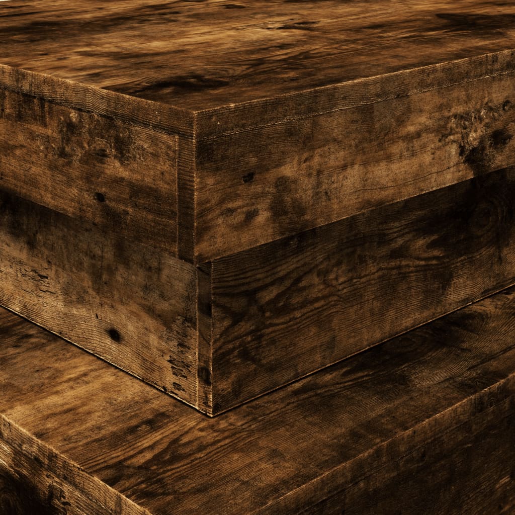 LED Coffee Table In Smoked Oak 90 X 50 X 40 Cm