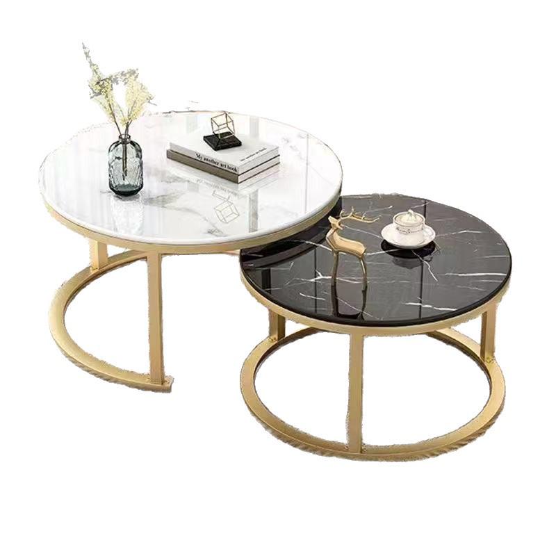 Simple Modern Light Luxury Coffee Table - Small Round Side Table for Living Room or Bedroom