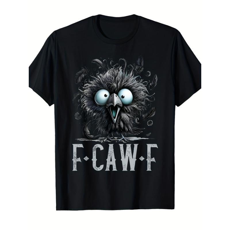 

Европейские размеры Мужская забавная футболка с графикой птицы F-Caw-F - Плотный хлопок Ретро Винтаж S чёрный