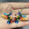 1 Paar Haken-Ohrringe für Damen, 3D-Design, bunt, Kolibri, Vintage-Stil, leicht, hängende Ohrringe, für Abschlussball, Party, Dating, Ohrschmuck