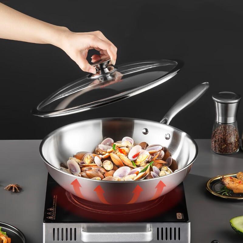 Meichu 32cm 304 Stainless Steel Wok