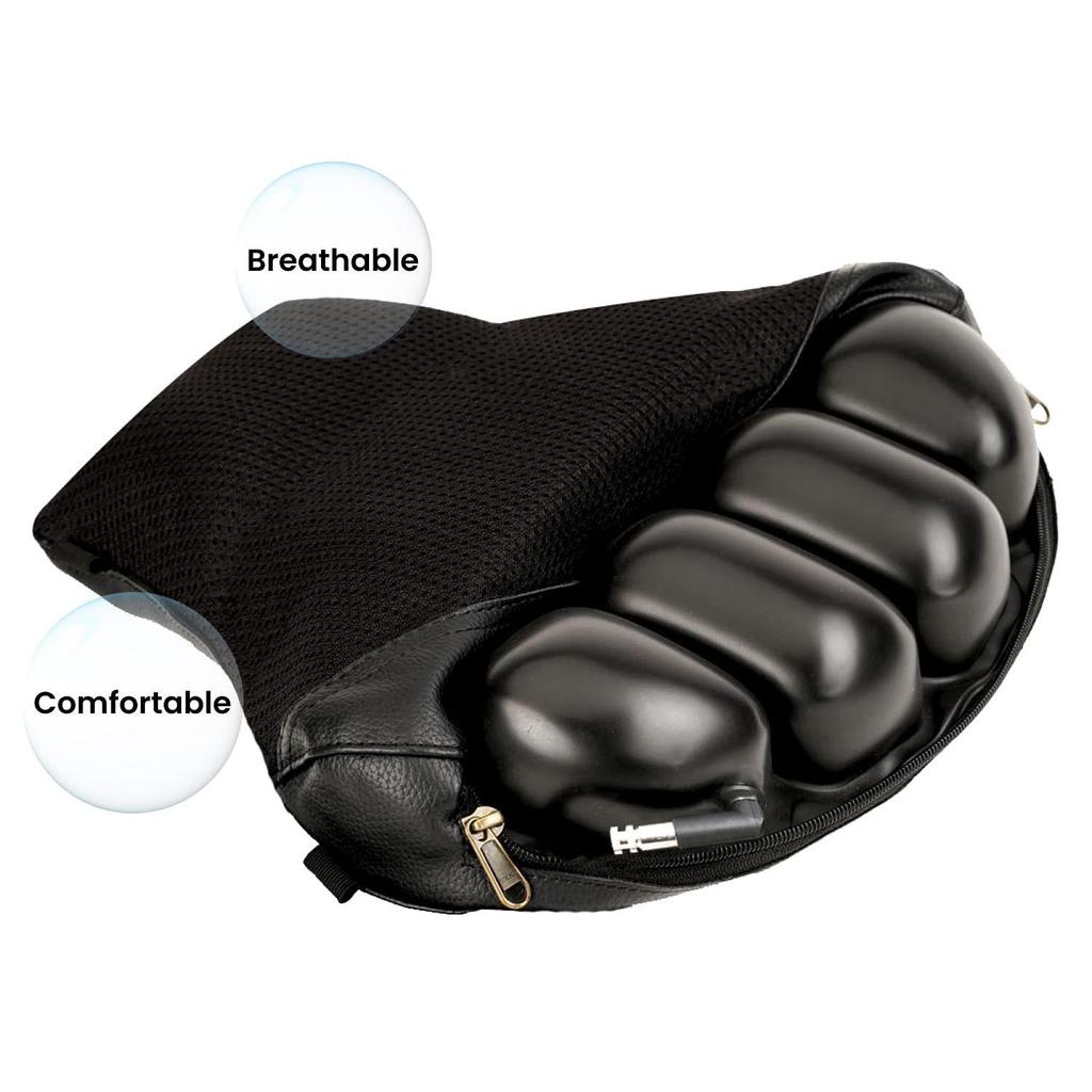 Nadmuchiwana poduszka powietrzna | Oddychająca siateczkowa poszewka i antypoślizgowy spód | Idealna do celów medycznych, do biura, domu, na motocykl