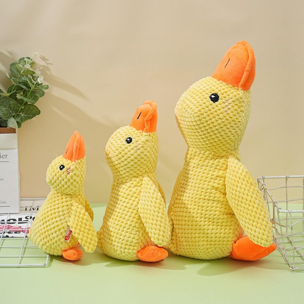 Pet Plush Toy Calming Stuffed Duck Toys Chew Toy Sleeping Ducks Bite Resistant Teeth Grinding Sound Relief Duck Sound Pet Toys