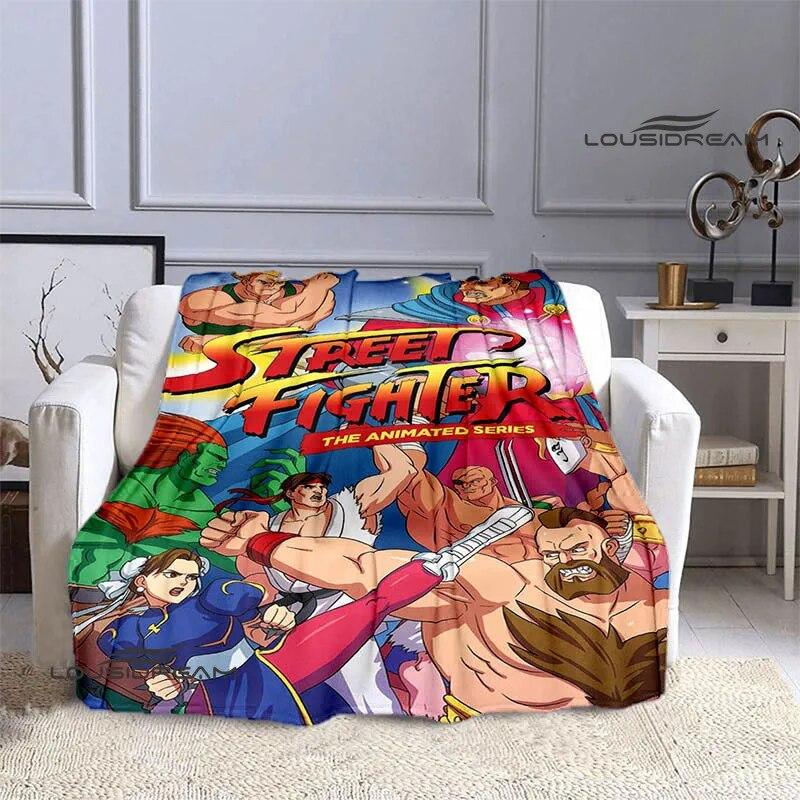 Classic Game Street Fighter Printed Blanket Flange Warm Blanket Bed Linings Home Travel Blanket Picnic Blanket Birthday Gift