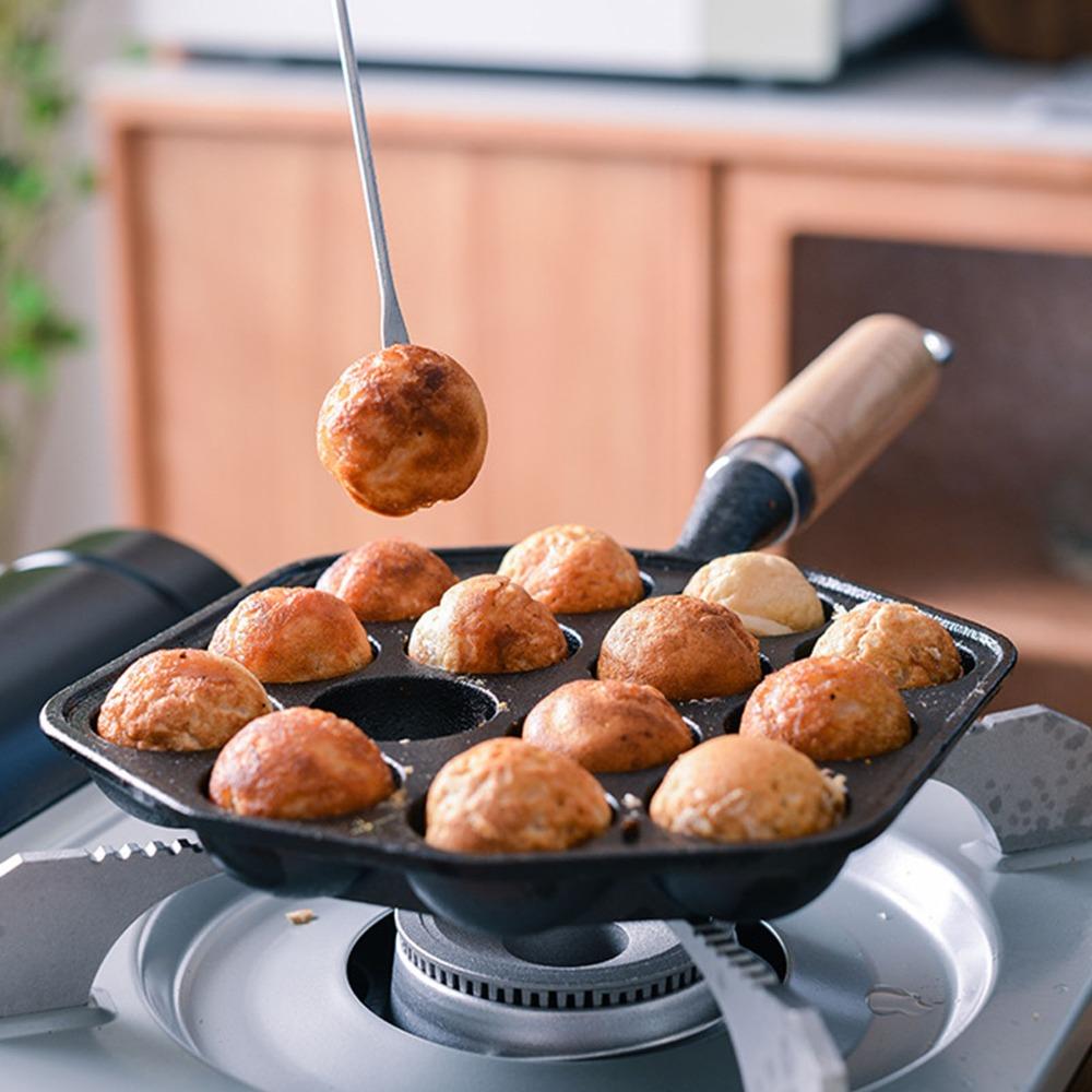 Sartén para Aebleskiver de 14 Agujeros Antiadherente Parrilla Sartén para Tortitas Fabricante de Takoyaki Bolas de Ebelskiver/Tortitas