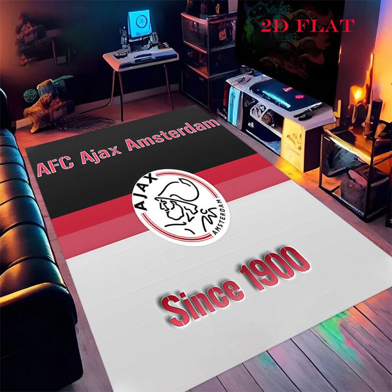 Tappeto con logo AFC Ajax per Soggiorno Camera da Letto Decorazione Divano Casa, Tappetino Antiscivolo per Giochi Bambini