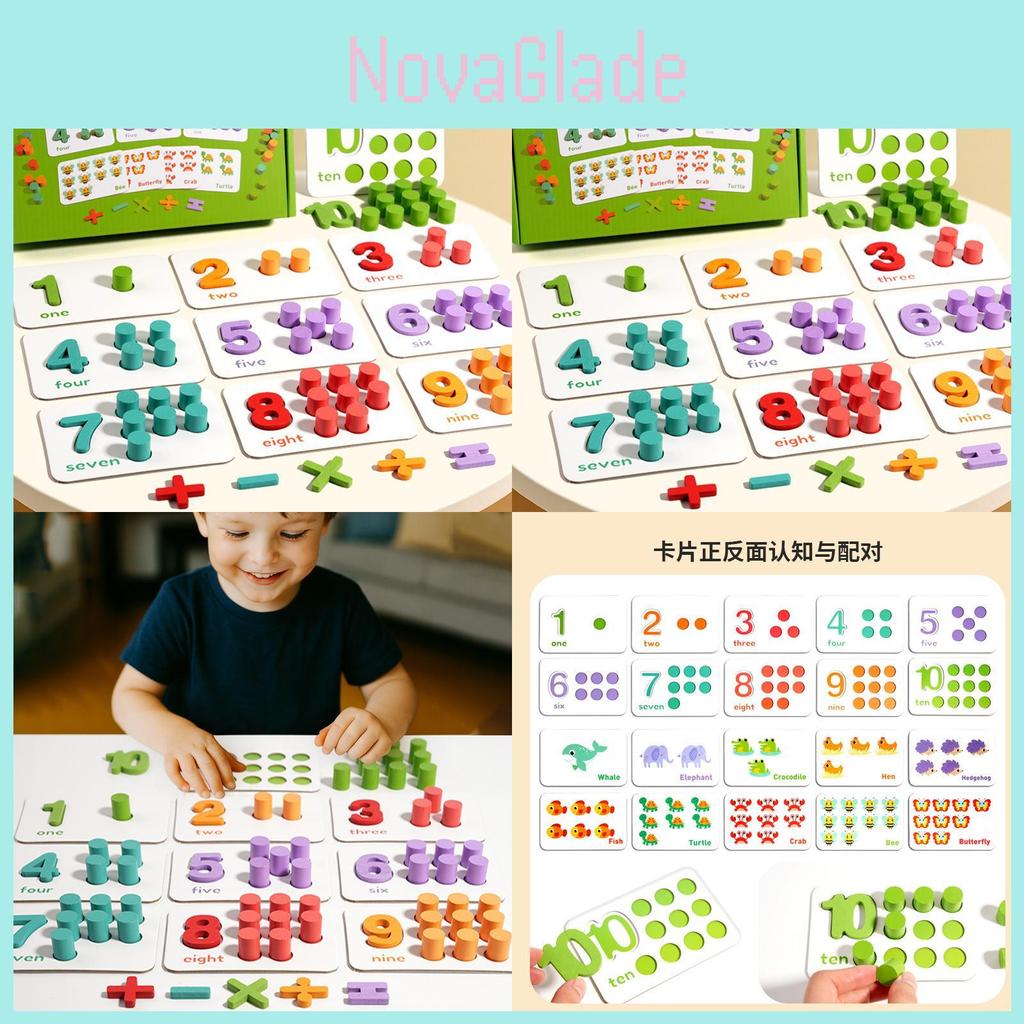 Preschool Math Teaching Tool Wooden Addition Subtraction Counting Puzzle For Early Learners