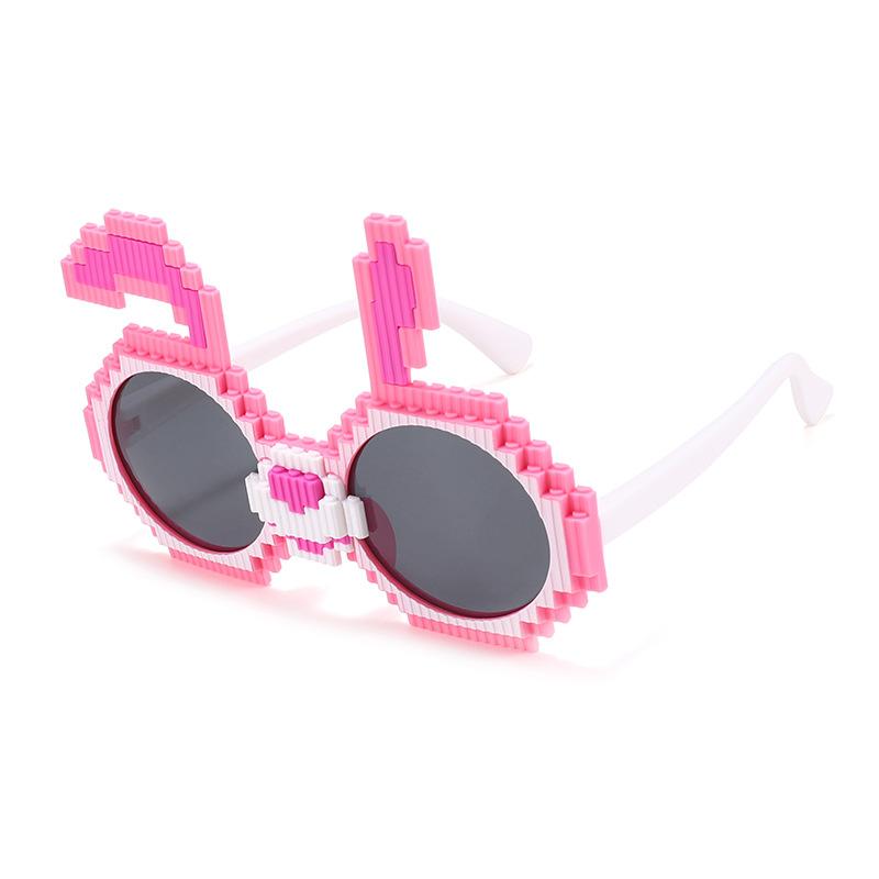 

Cartoon Cute Polarized Kids Sunglasses Full Frame Design Summer Uv Protection розовый