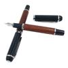 Wooden Fountain Pen with Refillable Piston Filled Inks Cartridge Calligraphy Fountain Pen with 0.5mm Tip