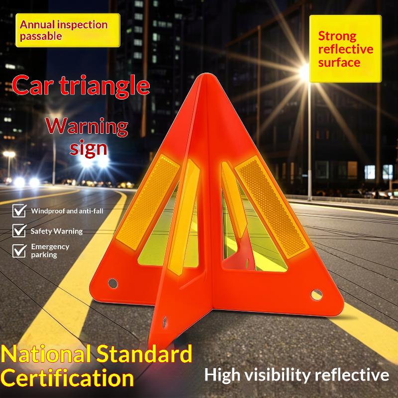Reflective Triangle Warning Sign Red Tripod Folded Stop Sign Emergency Breakdown Triangle Warning Tool Cars Stop Sign A
