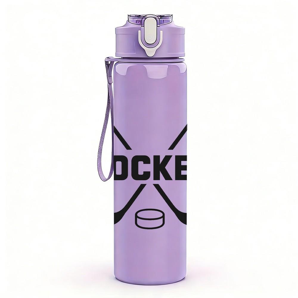 1PC Hockey Stick Cross 750ml Color Plastic Sports Water Bottle Leakproof Flip Straw Lid Suitable for Sports Office Home Use