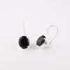 Natural Black Onyx Gemstone 925 Sterling Silver Handcrafted Women Earrings 1.05" EE-173-19