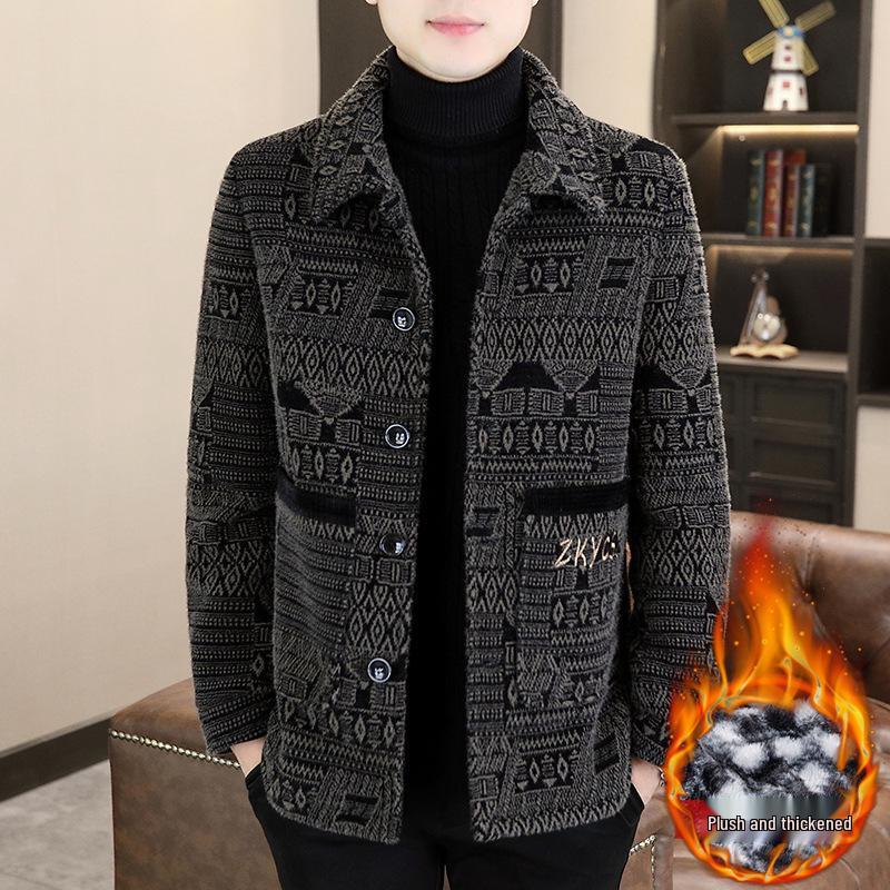 Men s Short Lapel Jacket - 2025 Spring/Autumn Youthful Mature Style, Casual Thickened Design 3XL