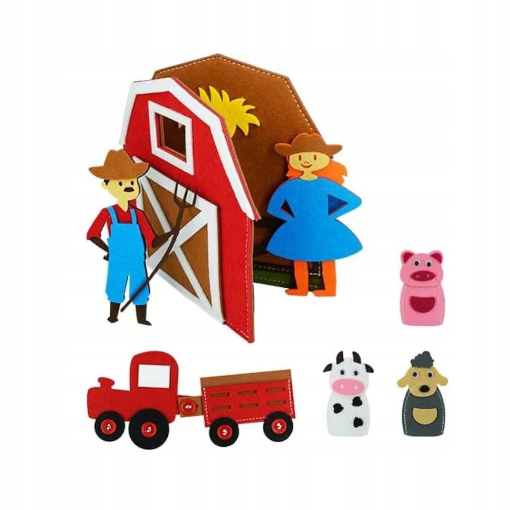 Felt book with detachable elements, 3D board, farm house JP-1001