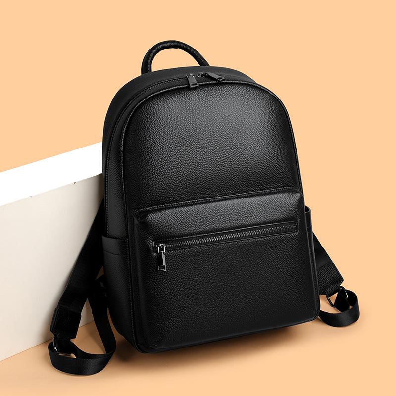

Premium Cowhide Leather Business Backpack: Unisex Design for Work, Travel, and Commuting чёрный