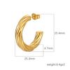 European and American Fashion Stainless Steel Twist Stainless Steel Round Earrings, High-end Light Luxury Women's Trend 18K Earrings