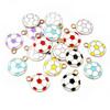 20pcs 16.5x13mm Enamel Football Soccer Small Charms Pendant Zinc Alloy Metal DIY Jewelry Making Accessories Findings