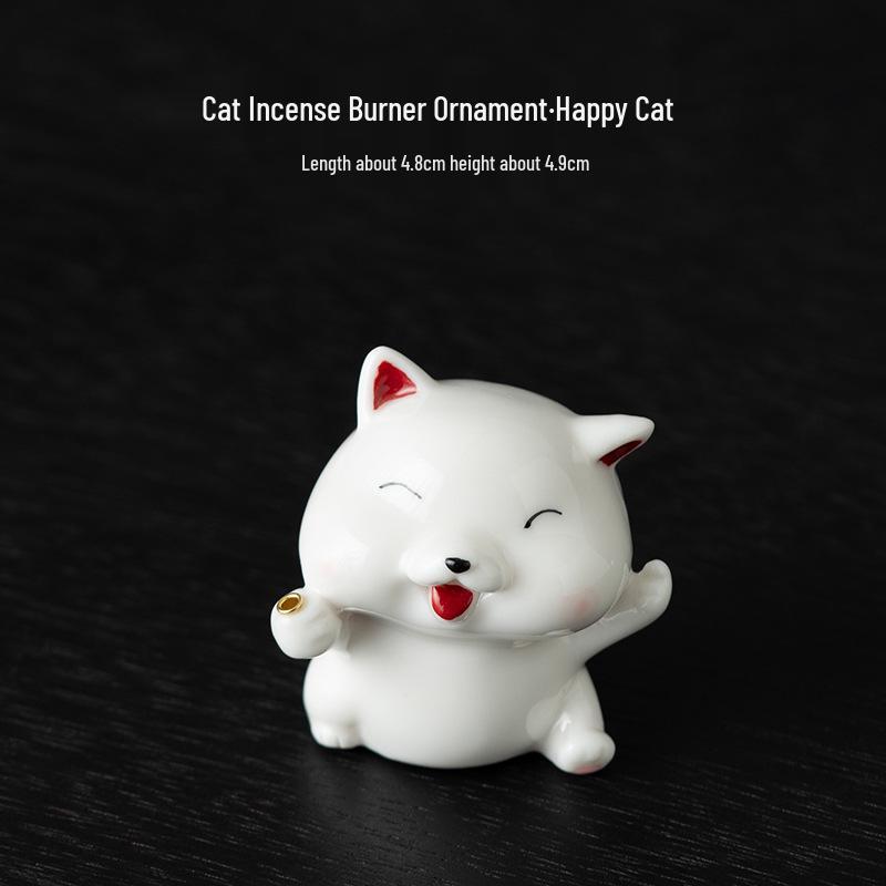 Cute Ceramic Puppy Incense Holder: Sandalwood Incense Burner & Tea Ceremony Ornament for Home Decor