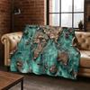 Retro Nautische Karte Kompass Schatzkarte Flanell Decke, Gemütliche Weiche Überwurfdecke für Zuhause Schlafzimmer Bett Sofa Abdeckung Geschenk Kinder