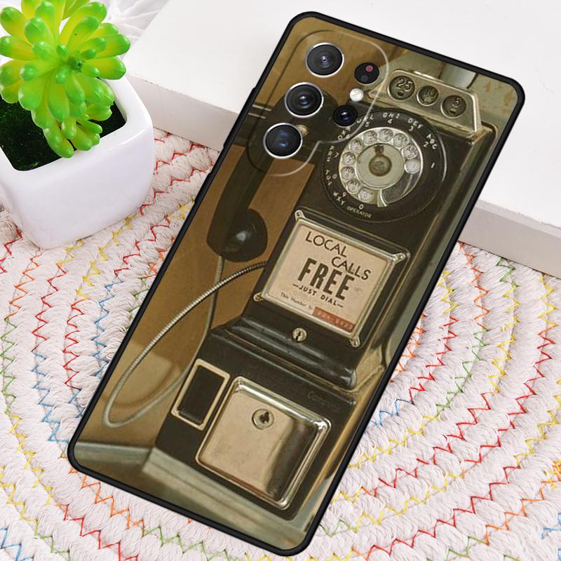 Retro Red Payphone Vintage Payphone Phone Case For Samsung Galaxy Note 10 Pro S26 S25 S24 S23 S22 Ultra Plus S21 FE S20 Cover