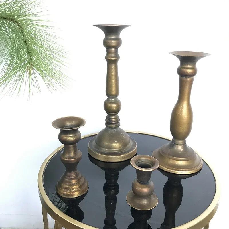 Enkel metall ljusstake Romantiska bröllopsdekorationer Järnkonst Ljusstakar Vardagsrum Ljusmiddagsdekoration