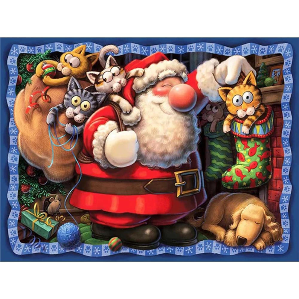 Pictură cu diamant 5D DIY, Animal, Crăciun, Mozaic cu diamant, Broderie cu diamante, Set complet, Seturi cu punct de cruce, Cadouri pentru decorarea casei