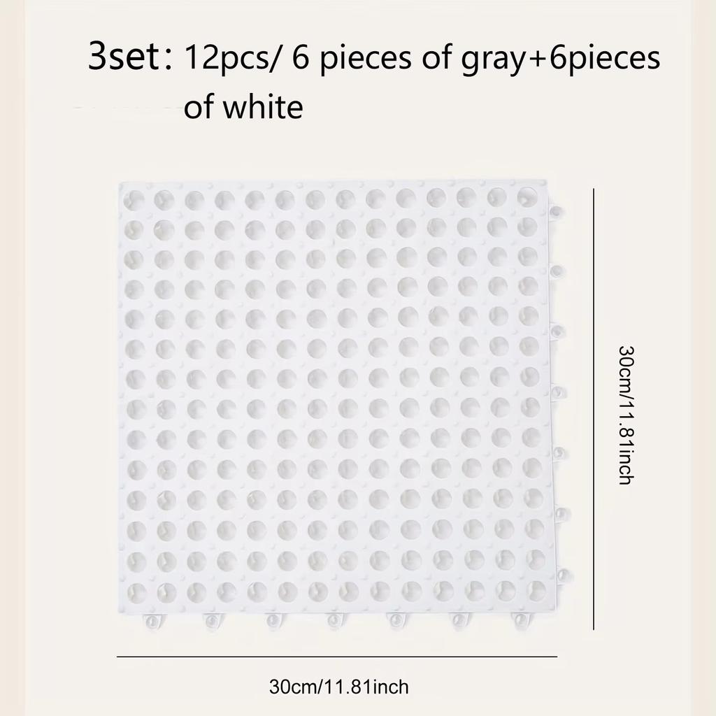 1 Satz/2 Sätze/3 Sätze- Duschraum-Bodenmatte, Badezimmer-Rutschmatte, Hohl-Spleiß-Wasserisolations-Bad-Fußmatte, Geeignet zum Schwimmen