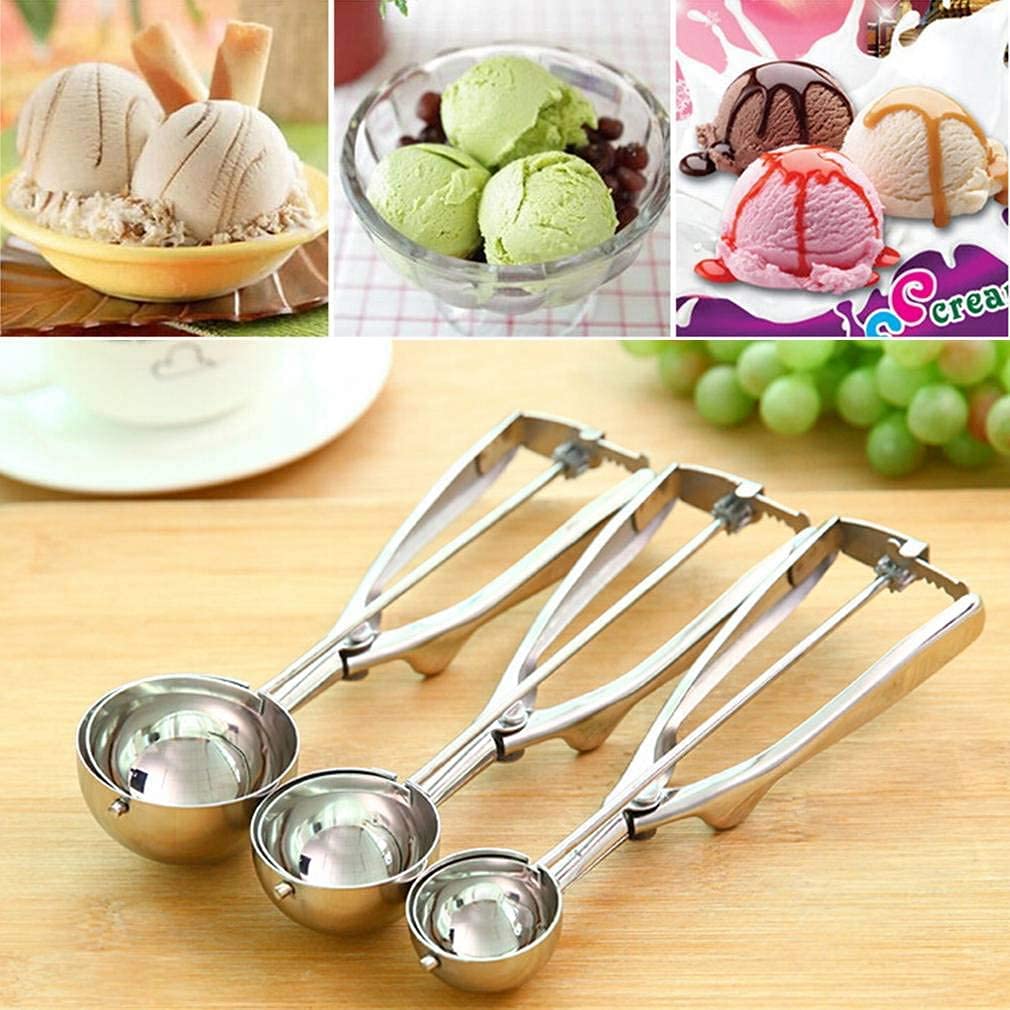 Stainless steel ice cream easy to and available in three sizes for kitchens and restaurants scoop, clean, (40mm)