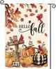 Thanksgiving Harvest Fall Cross Cardinal Welcome Garden Ag 12 X 18 Inch Double Sided, Autumn Grateful Pumpkin Burlap Small