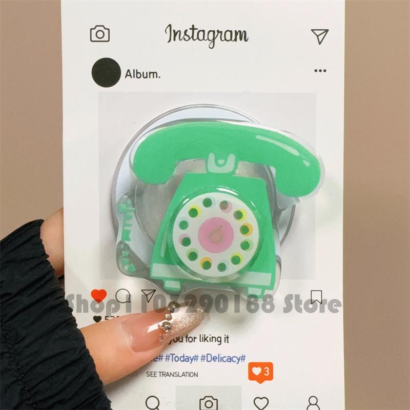 

Korean Cute Rotate Telephone Magnetic Holder Grip Tok Griptok Phone Stand Holder Support For iPhone 16 For Pad Magsafe Smart Tok