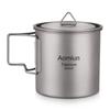 Aomiun Ultralight Titanium Cup Outdoor Portable 2PCS Cup Set 300ml 650ml Camping Picnic Water Cup