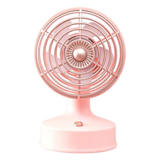 

Mini Desk Fan USB Rechargeable Single Speed Personal Table Fan Adjustable 90 Degree Head Tilt Quiet Fan for Bedside Desktop розовый