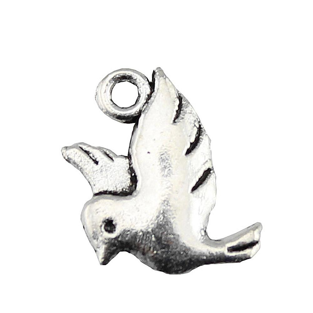 

20шт подвески в виде птиц античное серебро цвет цинковый сплав 15х11мм