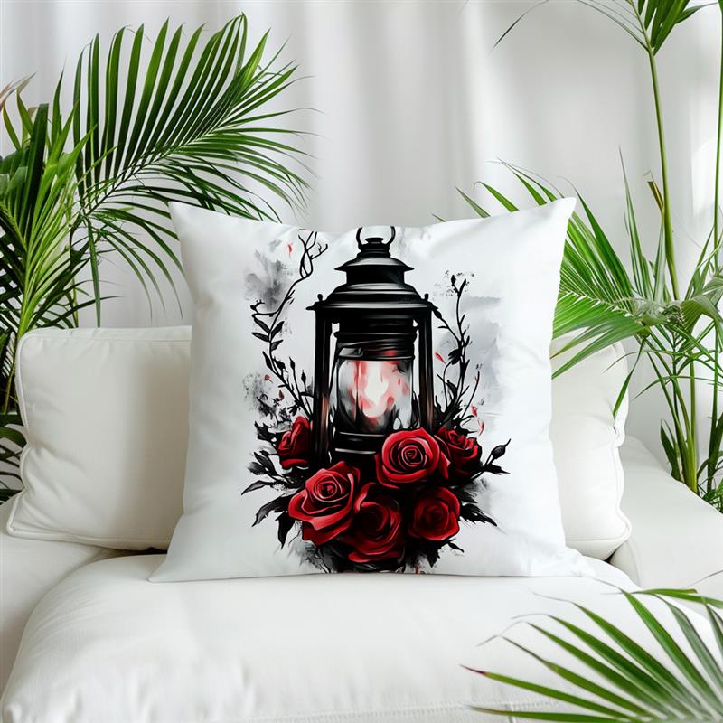 1Pc Evil Rose Goth Pillowcase Throw Pillow Cushion Cover Seat Car Home Decor Sofa Bed Decorative Pillowcase 45X45Cm
