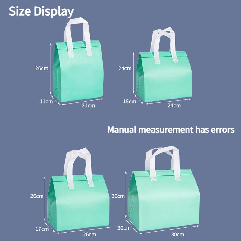Non-woven Insulation Tote Bag Portable Cake Dessert for Drinks Package Cold Delivery Pouchs Takeout Aluminum Foil Bags Suitable for Picnicking Camping