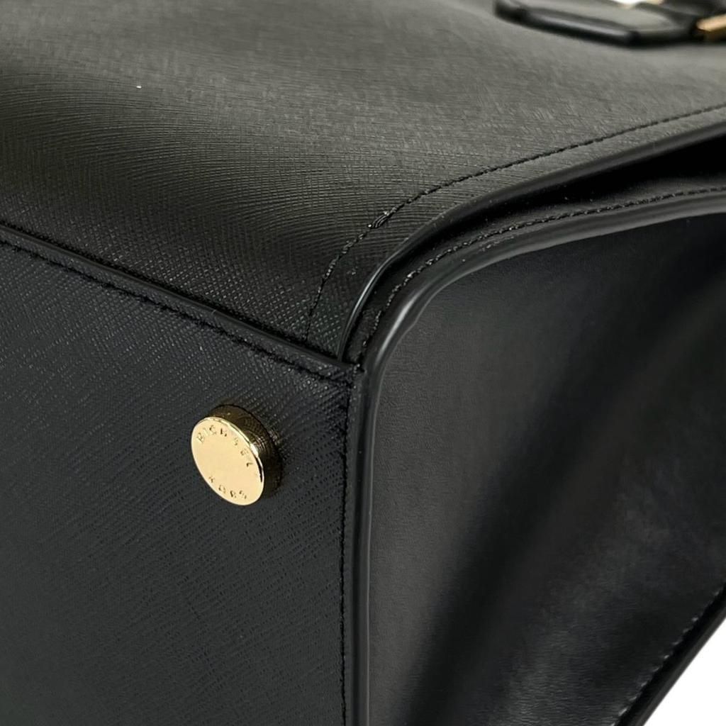 Michael Kors Satchel Shoulder Bag Handbag Leather Black Women 35T0GWXS3L Used