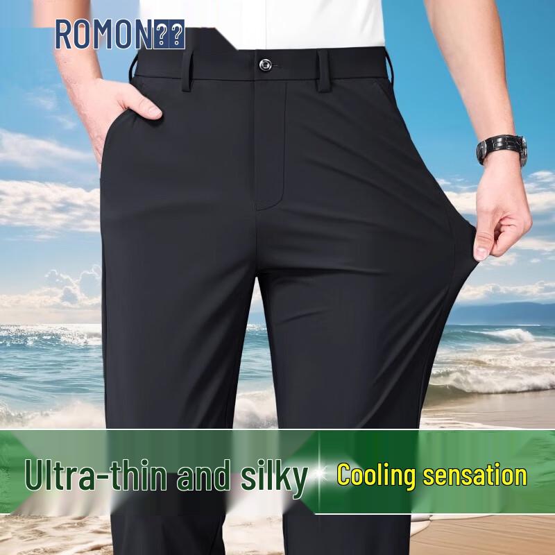 Romon Men s Ice-Feel Slim Fit Dress Pants 32 чёрный