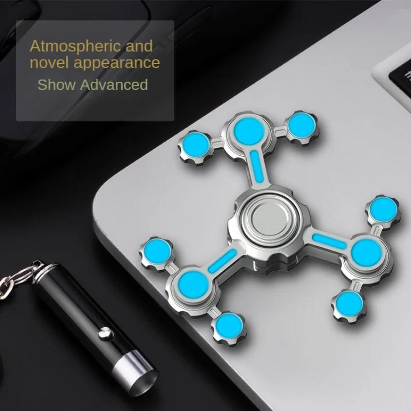 Sense Technology Chaos 3 Double Pendulum Luminous Fidget Spinner Alloy Super Long Time Finger Stress Easing Toys For Adults Kids