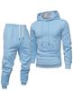 Hooded Casual Tracksuit Set: Solid Color, Versatile Sweatshirt & Sweatpants for Autumn